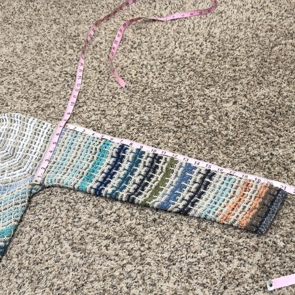 Nic + Zoe Sweater Size Large Gray Tan Blue Striped Linen Blend Pullover - Picture 10 of 10